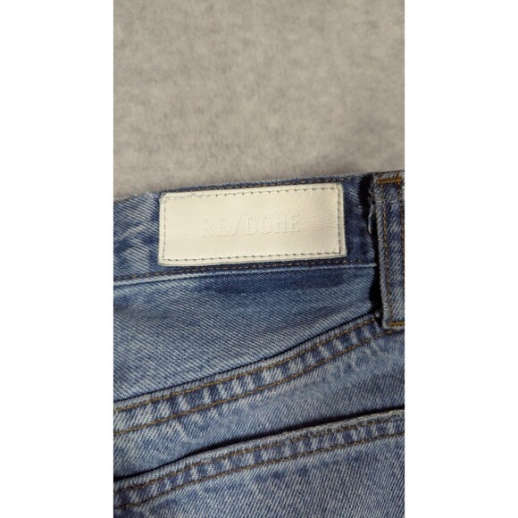 Redone Women Jeans 27x27 70s Stove Pipe Button Fly Straight Light Wash High Rise - Picture 5 of 14